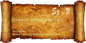 Szeicz Urzulina névjegykártya